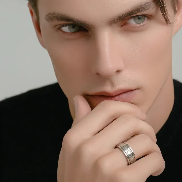 Men's ring Wedding ring stainless steel silver